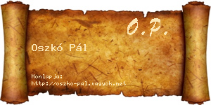 Oszkó Pál névjegykártya
